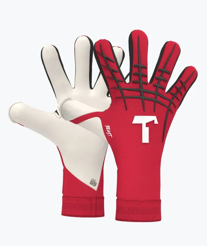 T1TAN Red Beast 3.0 målmandshandske rød stram