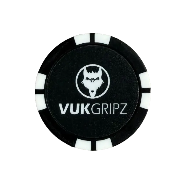 VukGripz boldmarkør poker chip til golf med fladt design