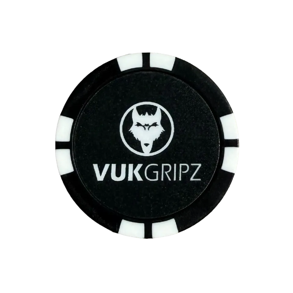 VukGripz boldmarkør poker chip til golf med fladt design