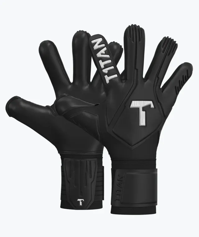 T1TAN Legend 1.0 Black-Out Junior målmandshandsker sort fingersikring