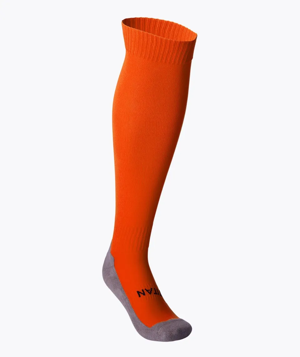 T1TAN fodboldstrømper orange str 6-8,5 sokker