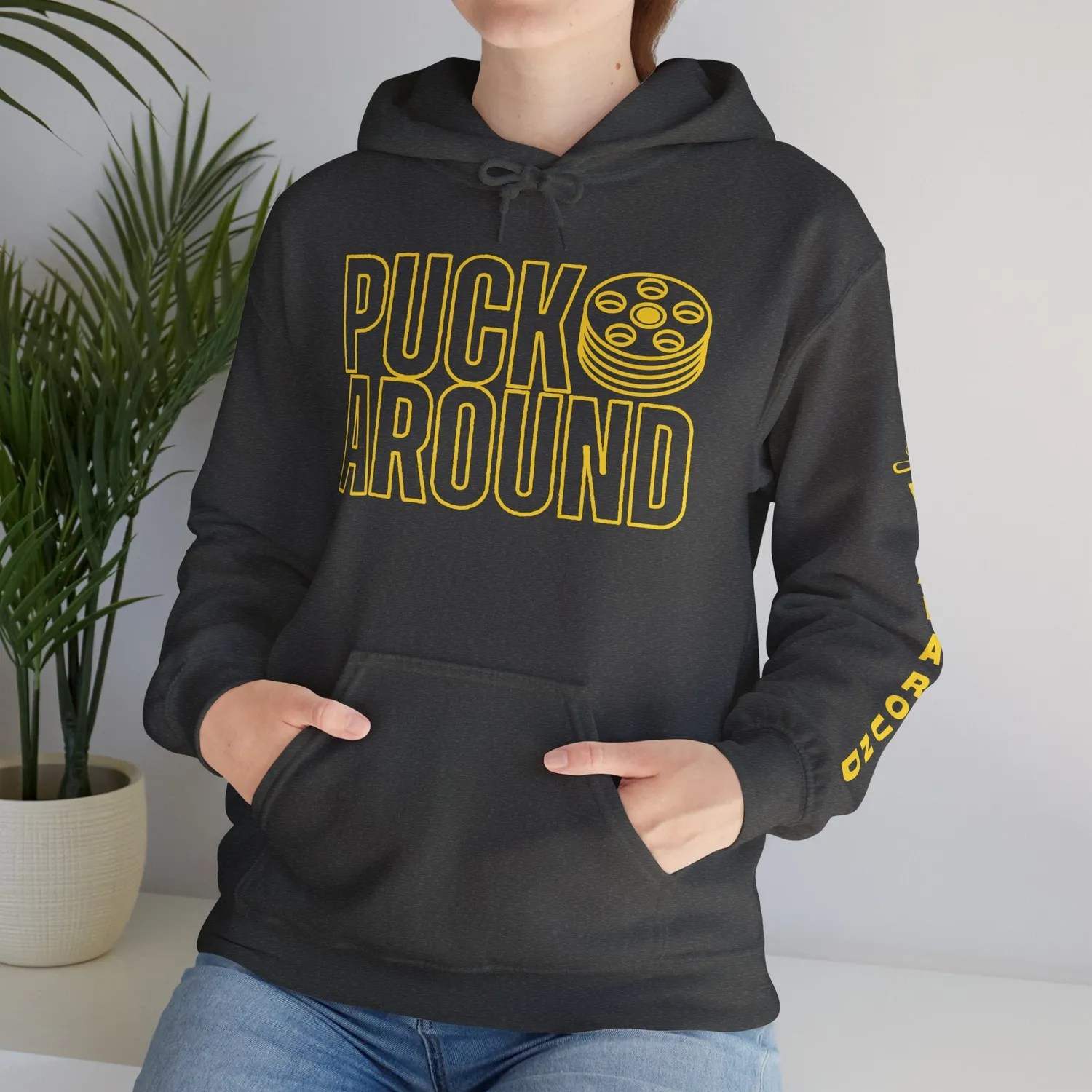 Hockey Wrap Around Puckaround hættetrøje unisex sort tung