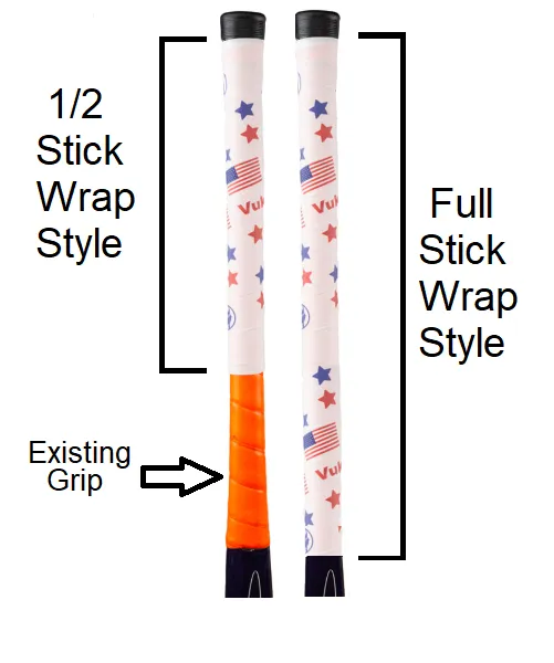 VukGripz hvid fieldhockey grip halv stav skridsikker