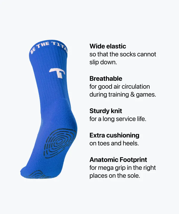 T1TAN Grip Socks gripsokker blå skridsikre