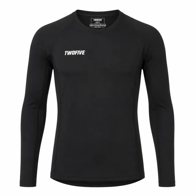 TwoFive termotrøje langærmet sort baselayer polyamid