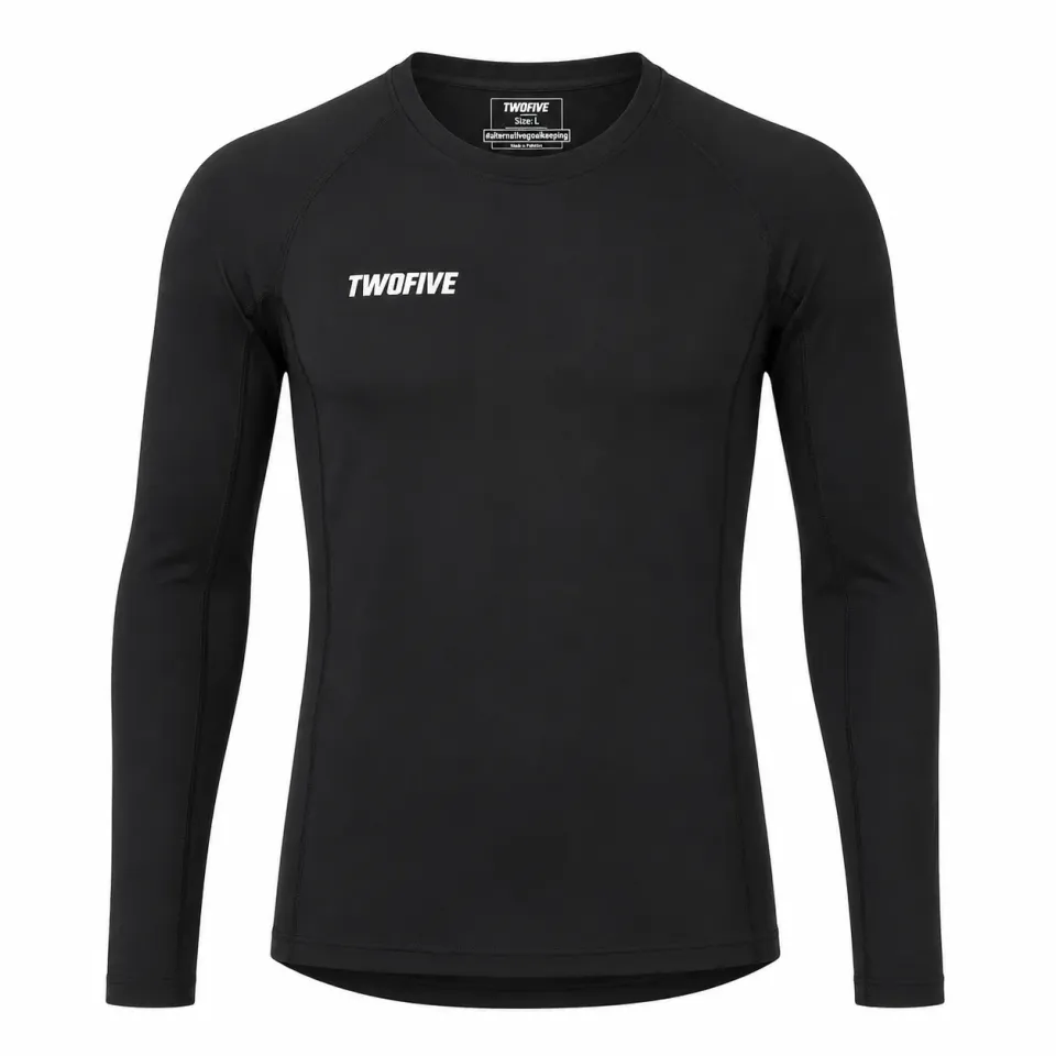 TwoFive termotrøje langærmet sort baselayer polyamid