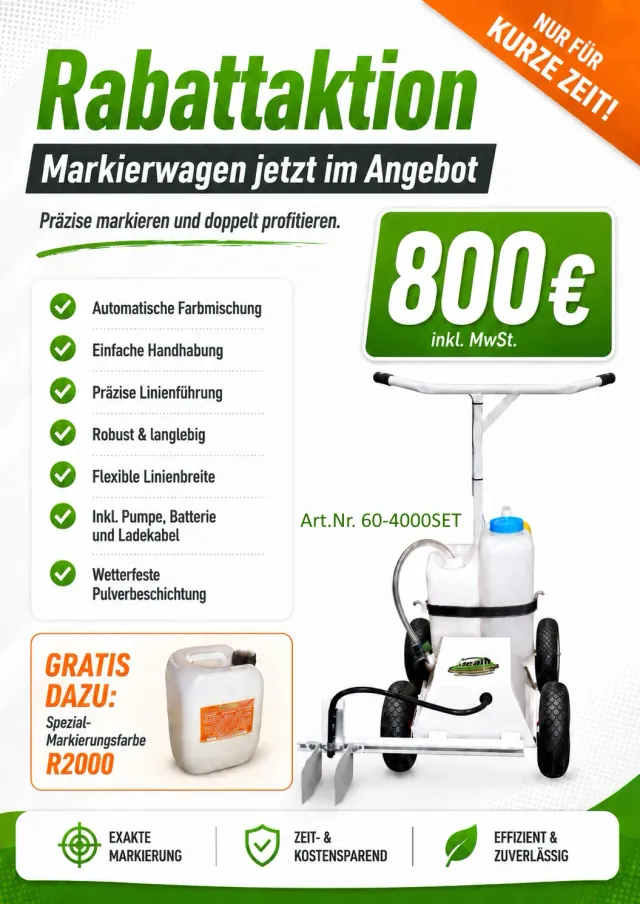 RBM 4000 opmærkningsvogn sæt batteri 19 liter