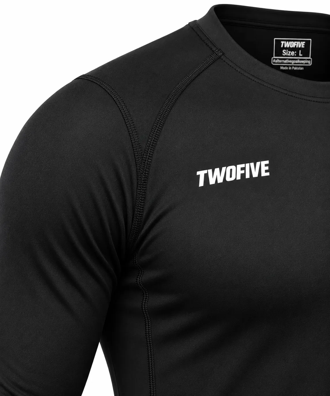 TwoFive termotrøje langærmet sort baselayer polyamid