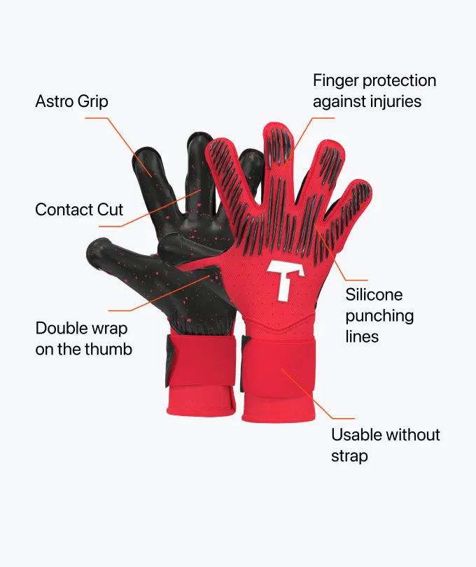 T1TAN Rebel 2.0 Solar Red Junior Pro handsker fingersave