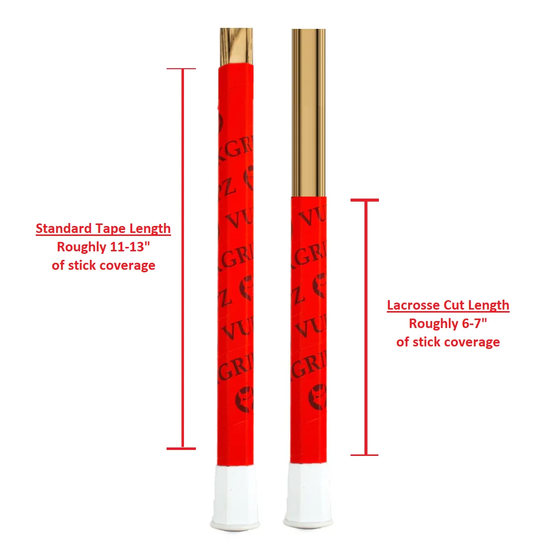 Vukgripz Lax Cut lacrossetape rød sort smal