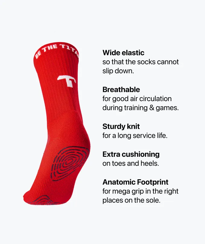 T1TAN Grip Socks gripsokker rød skridsikker