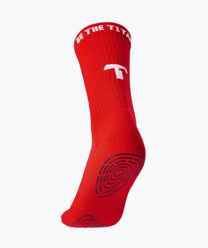 T1TAN Grip Socks gripsokker rød skridsikker
