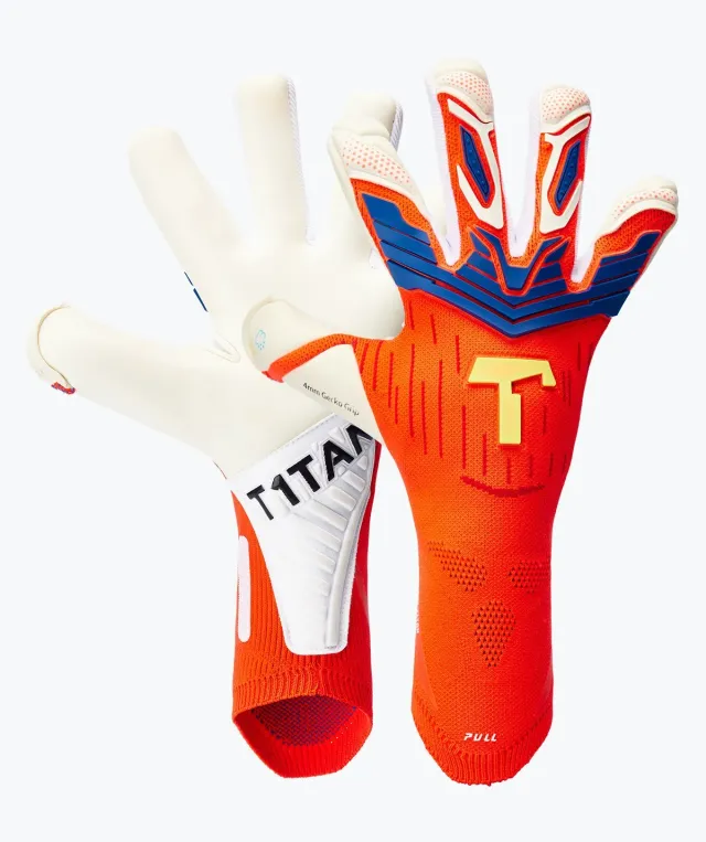 T1TAN Alien Gravity Red 2.0 målmandshandsker rød