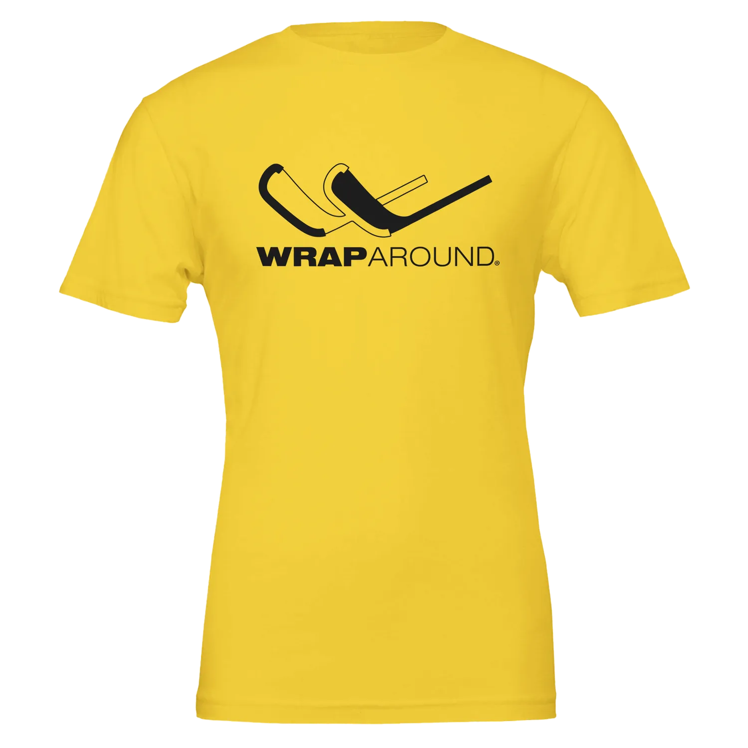 Hockey Wrap Around Logo t-shirt unisex gul wordmark L