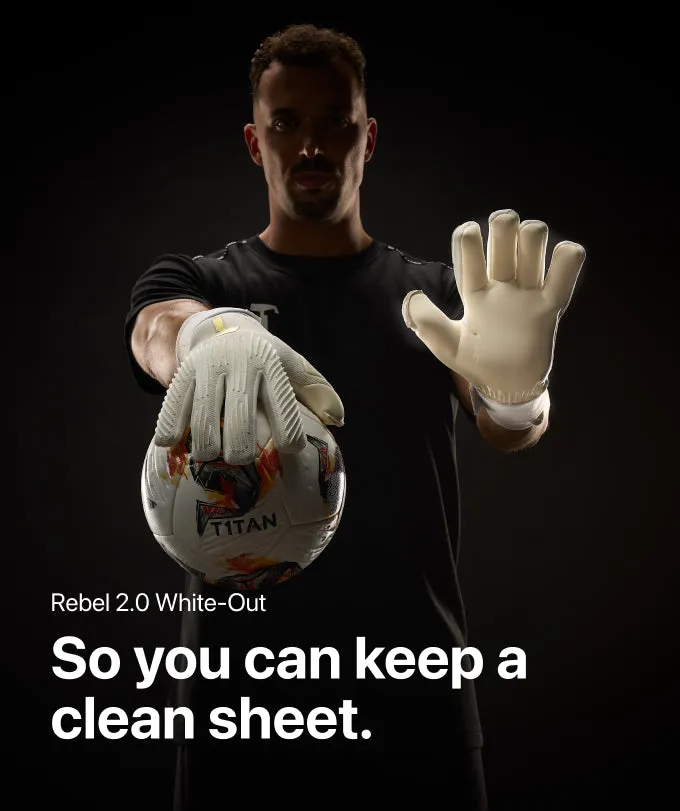T1TAN Rebel 2.0 White-Out målmandshandsker hvid FP