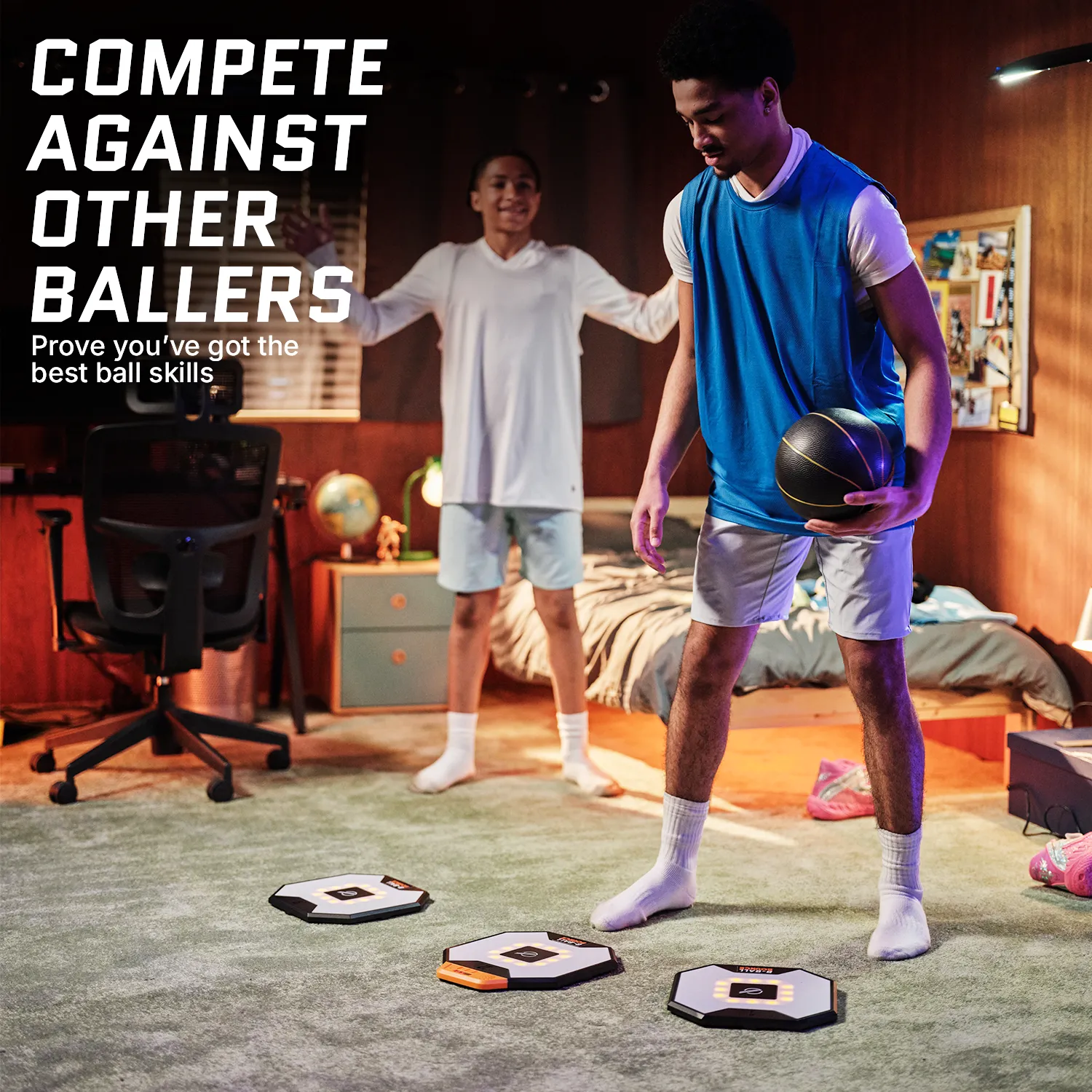 Strikesphere B-Ball Bounce basketballtræner med lys