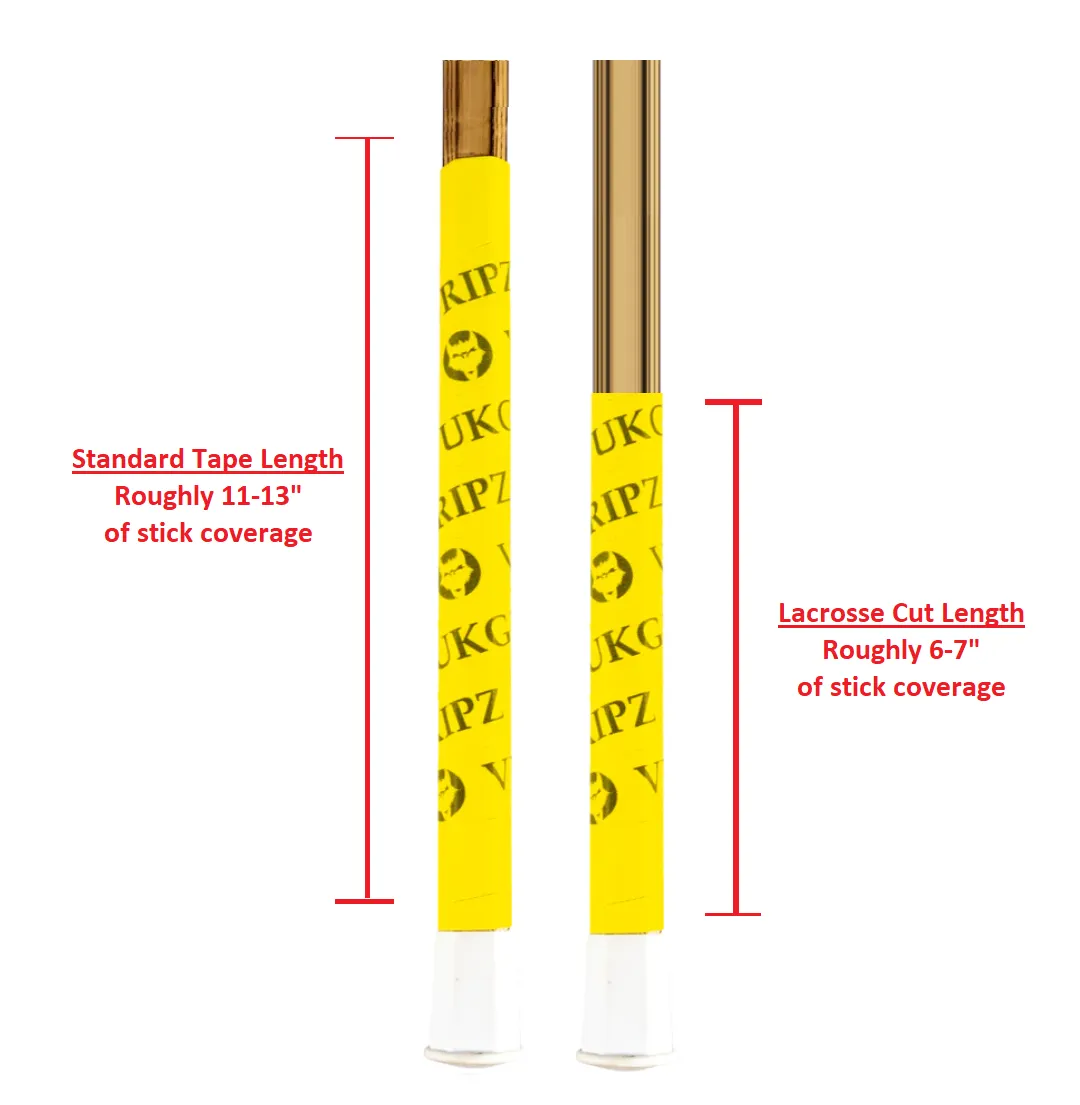 Vukgripz Lax Cut lacrosstape gul sort tyndt grip