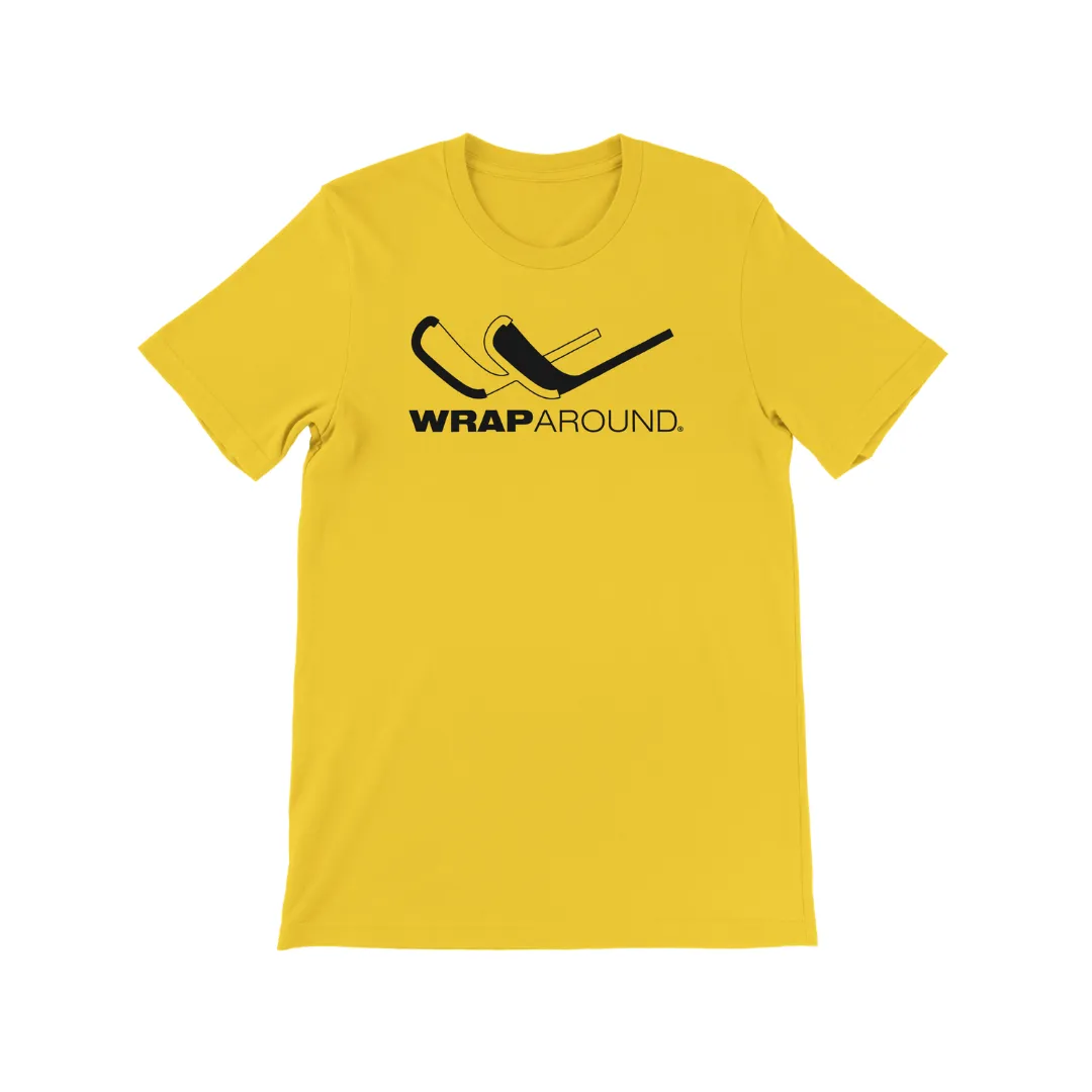 Hockey Wrap Around Logo t-shirt unisex gul wordmark L