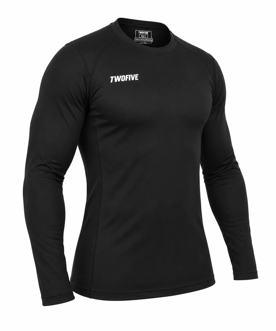 TwoFive termotrøje langærmet sort baselayer polyamid