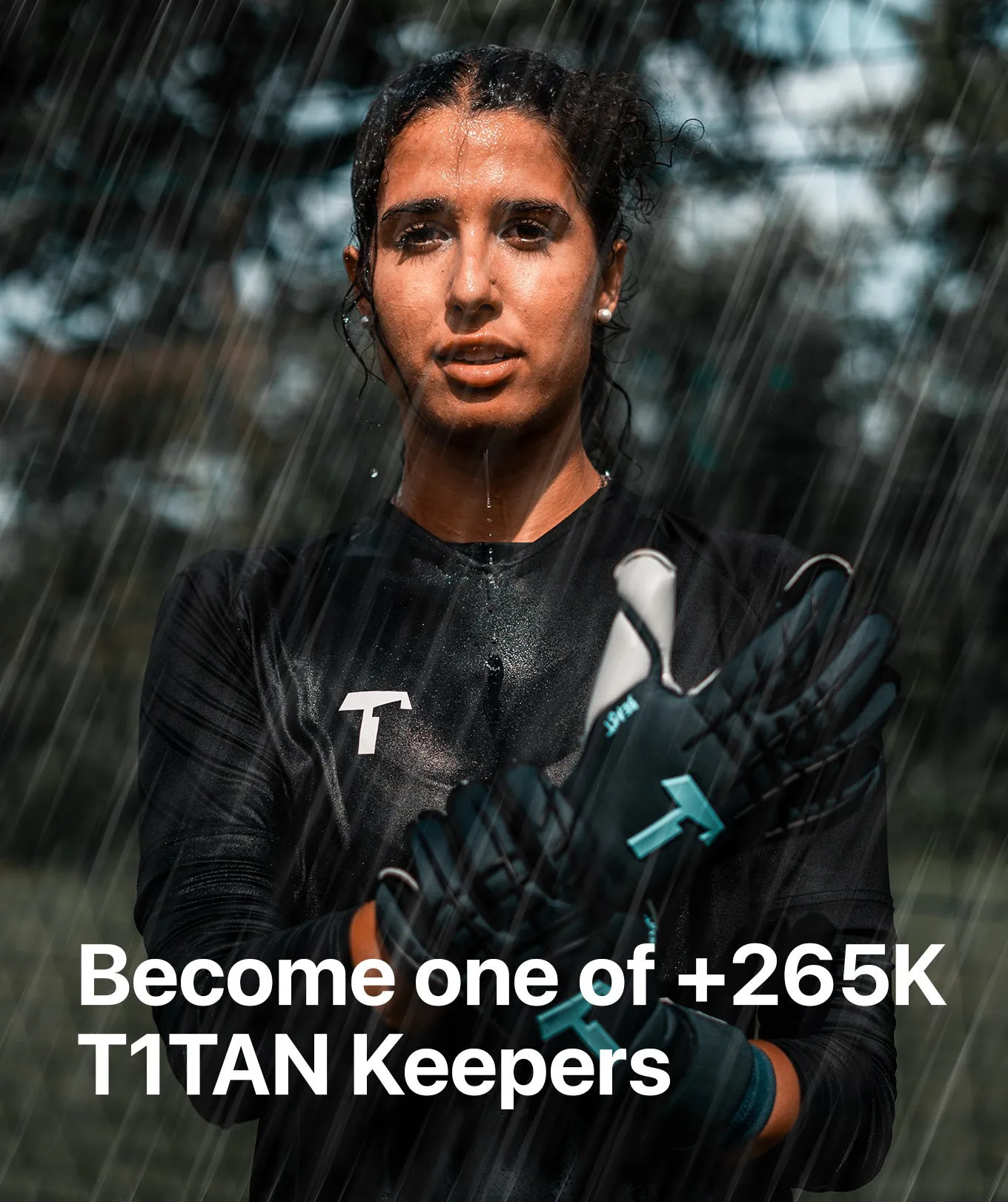 T1TAN Petrol Beast 3.0 målmandshandsker regn Aqua Grip