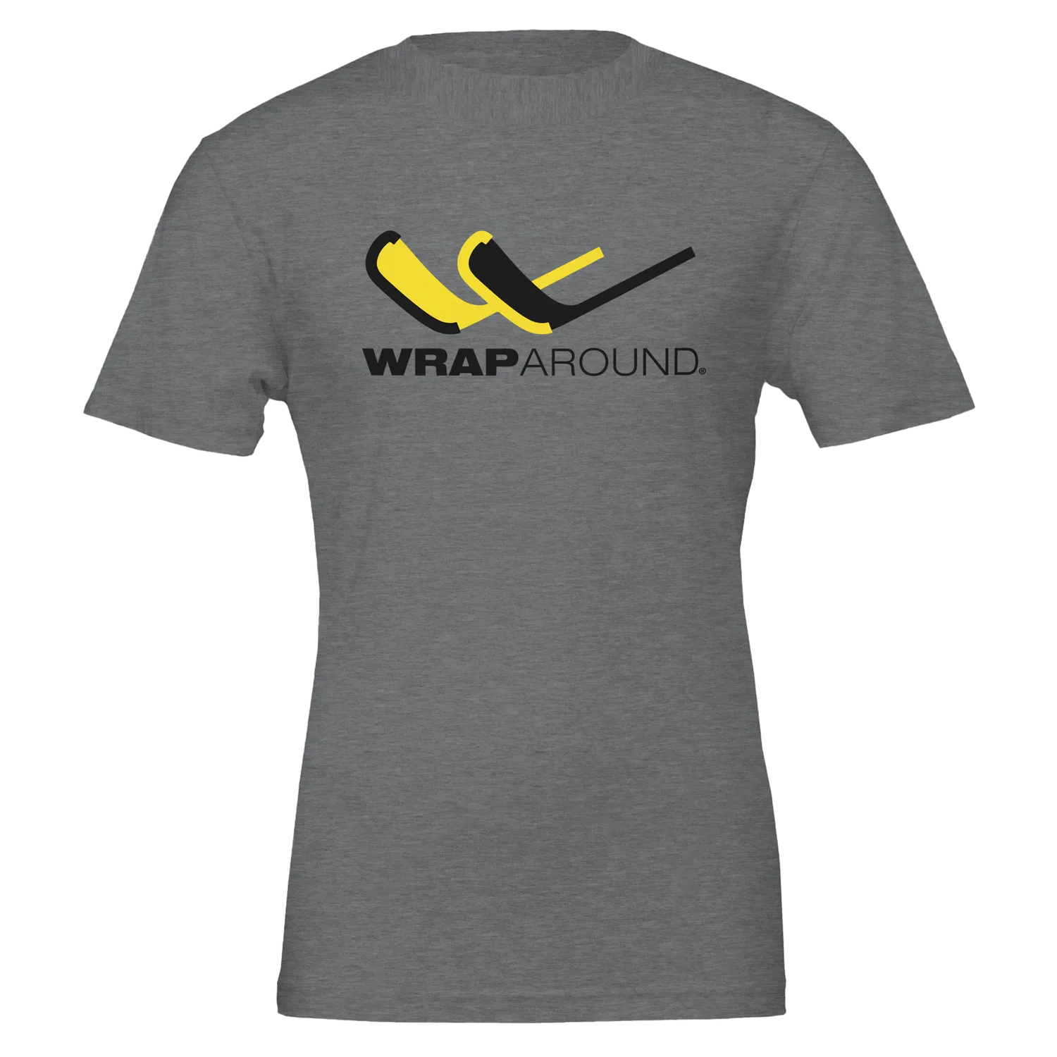 Hockey Wrap Around Logo t-shirt unisex gul wordmark L
