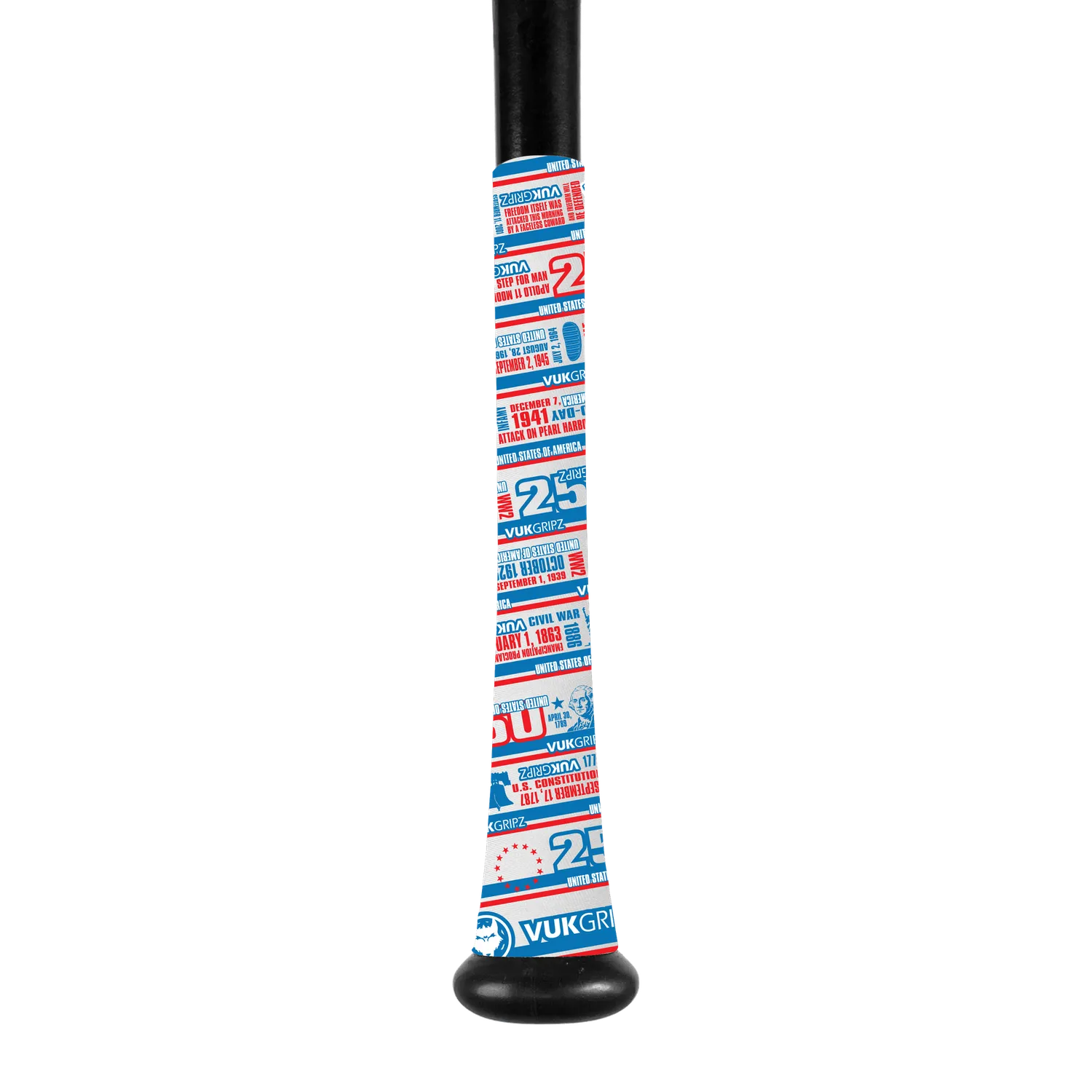 Vukgripz 250th Black bat grip sort USA jubi