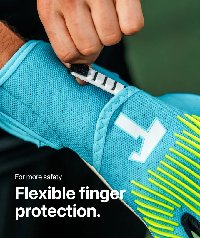 T1TAN Rebel 2.0 Sky Blue målmandshandsker med fingerskinner