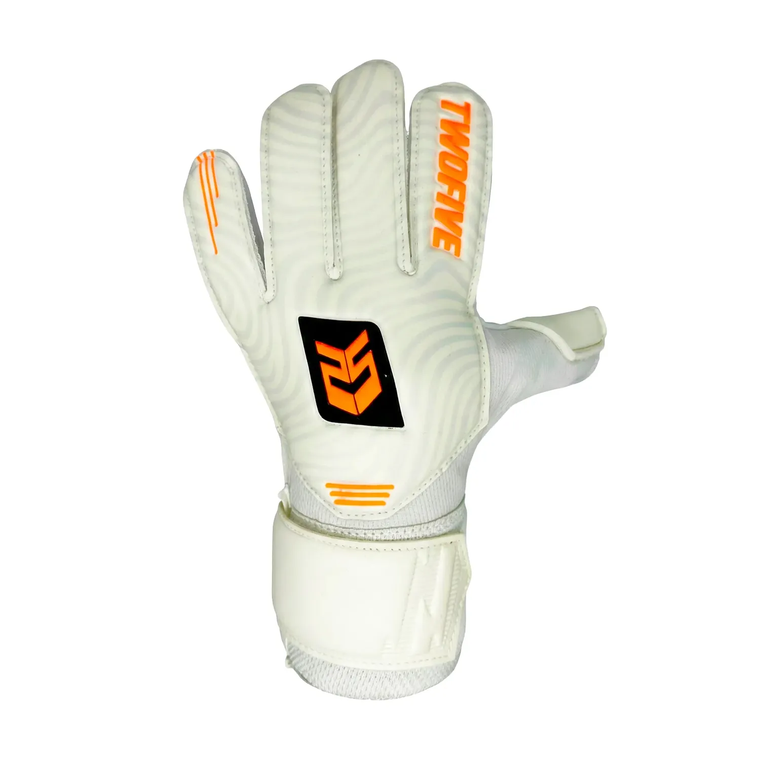 TwoFive Atlanta Basic White HiVis målmandshandsker flat