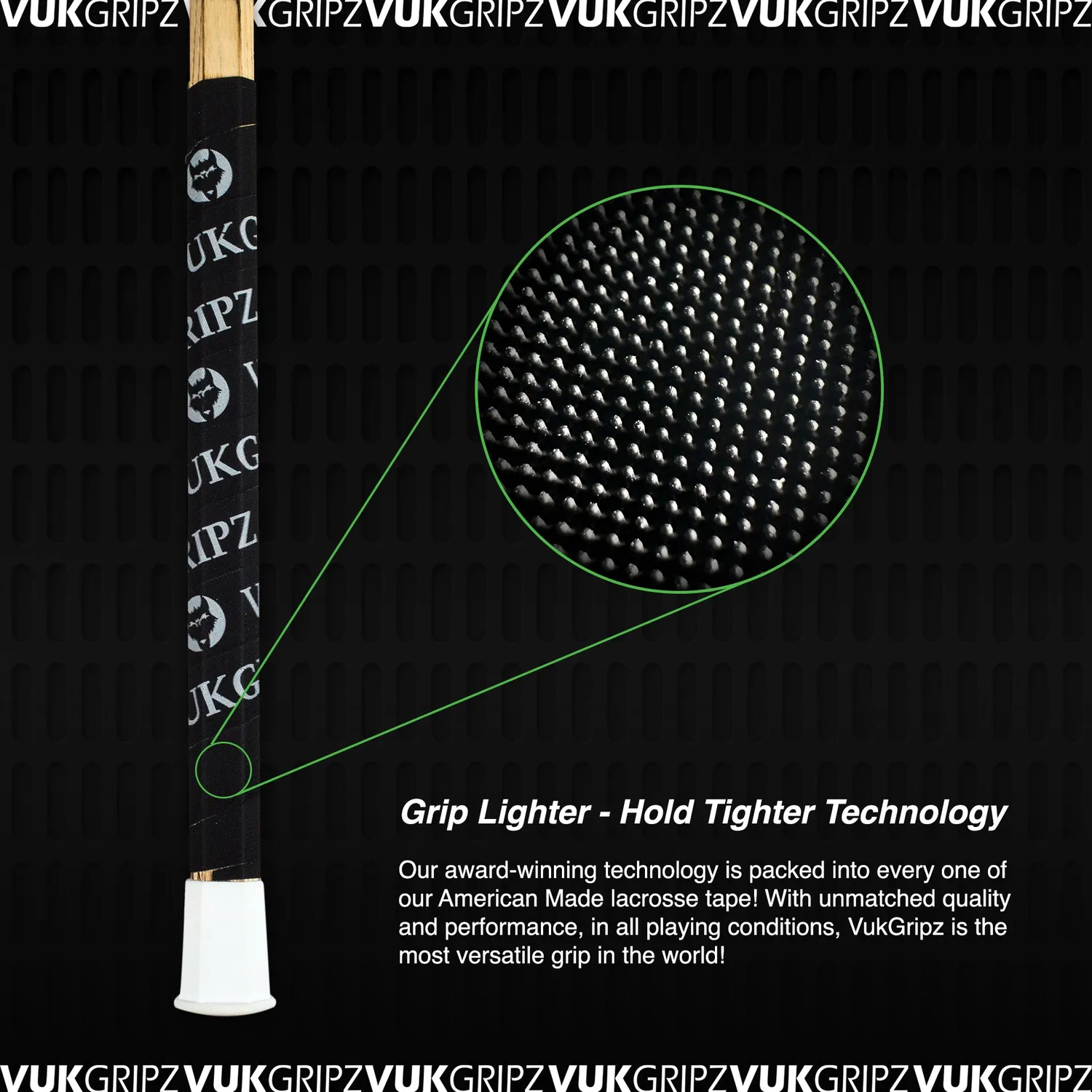 Vukgripz FOGO lacrossetape sort tynd friktionsgrip