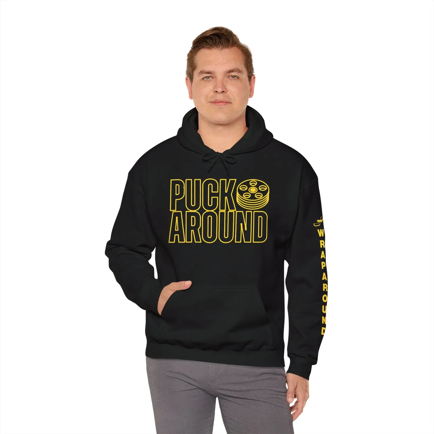 Hockey Wrap Around Puckaround hættetrøje unisex sort tung