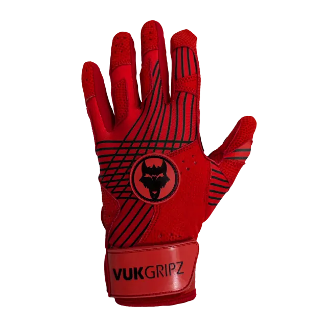Vukgripz Prowler Red battinghandsker rød slidstærk
