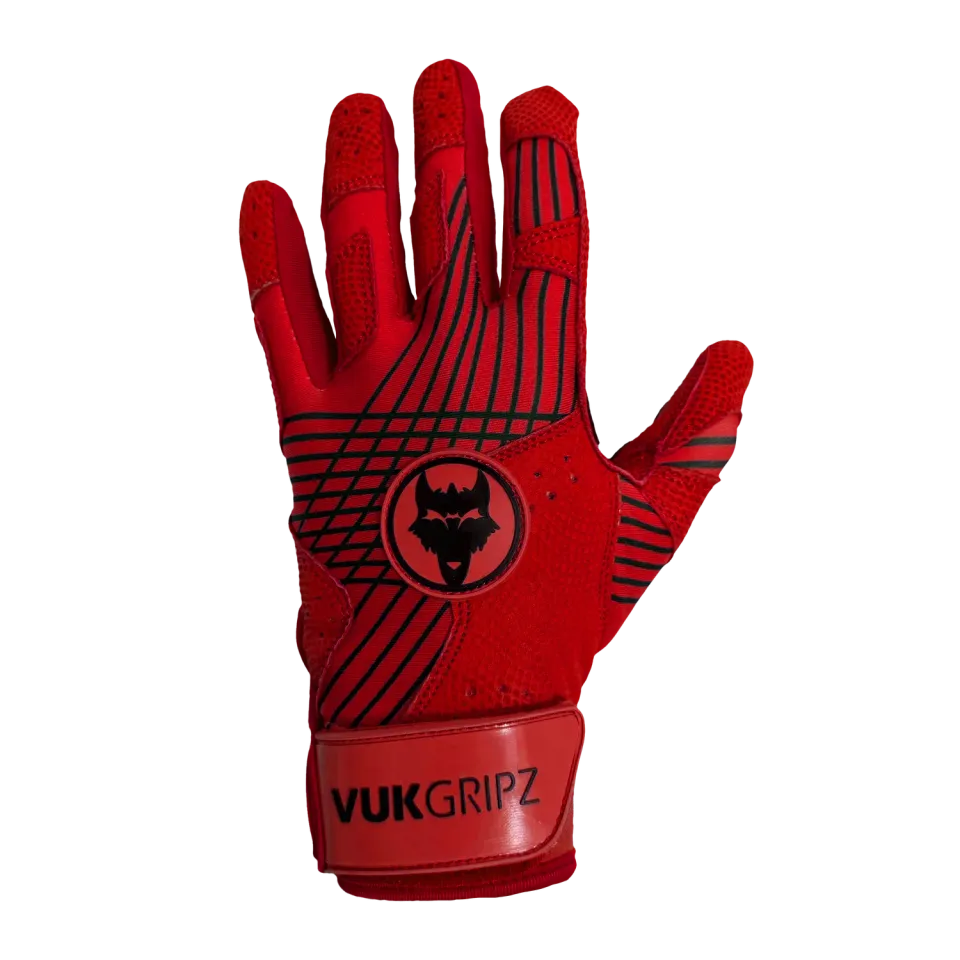 Vukgripz Prowler Red battinghandsker rød slidstærk