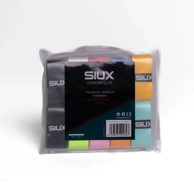 Siux Elite X10 overgrip multicolor 10-pak svedabsorberende