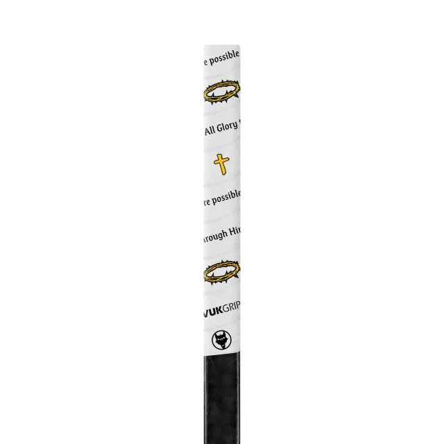 Vukgripz Faith Through Him hockeytape hvid med skrift