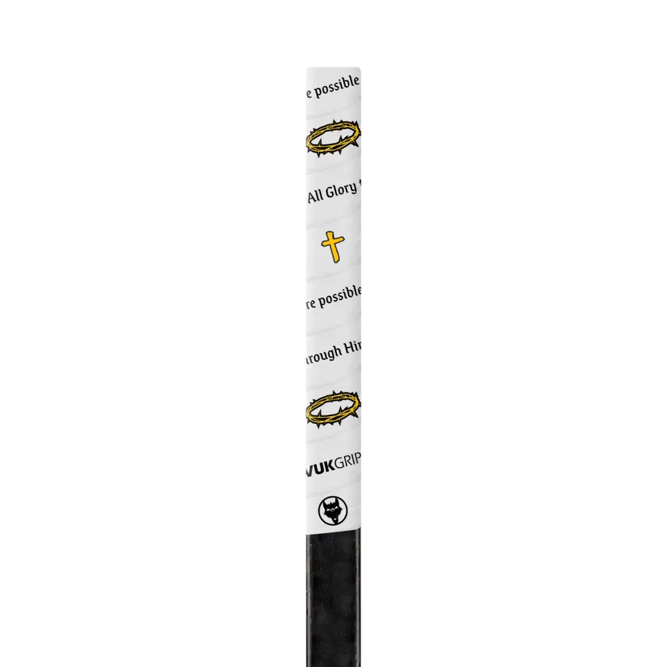Vukgripz Faith Through Him hockeytape hvid med skrift