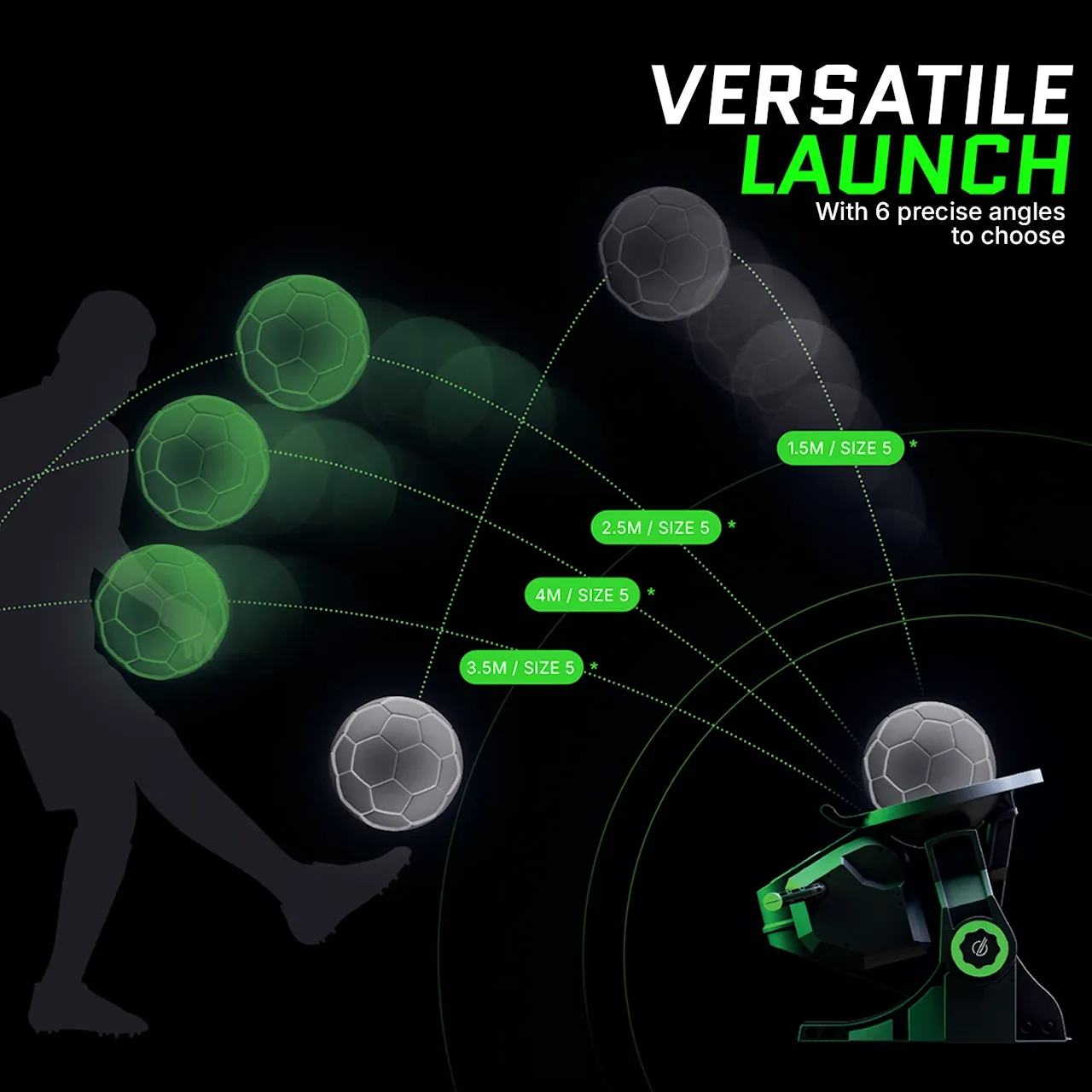 Strikesphere Soccer Launcher boldkaster 6 vinkler