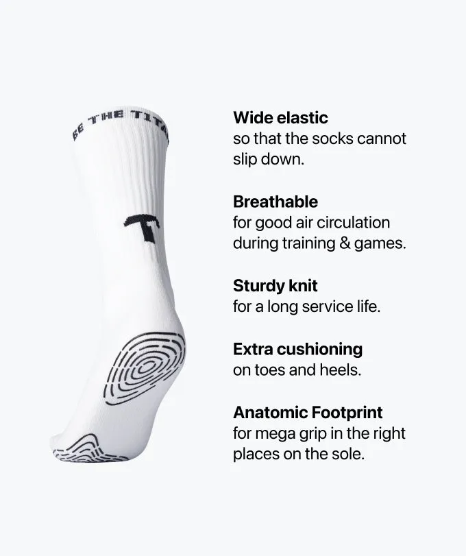 T1TAN Grip Socks gripsokker hvide skridsikre